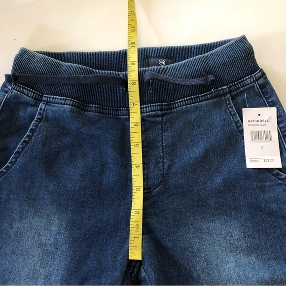 Ag Adriano Goldschmied Kids Boy Electric Blue Denim Ribbed Jogger Pants Size S - Picture 10 of 11